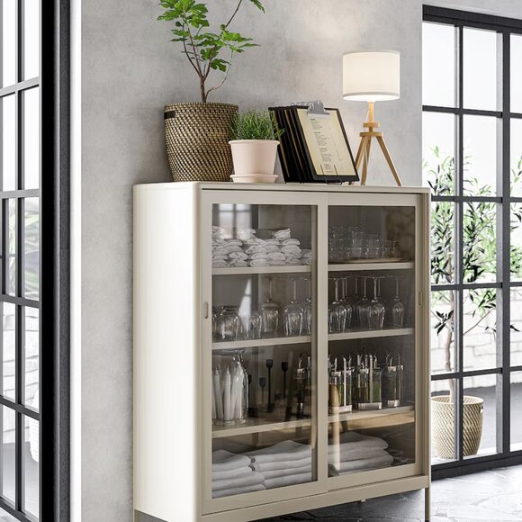 Brand New Beautiful Real Solid Wood Table Lamp, IKEA White Canvas Lamp Decor - Picture 6 of 10